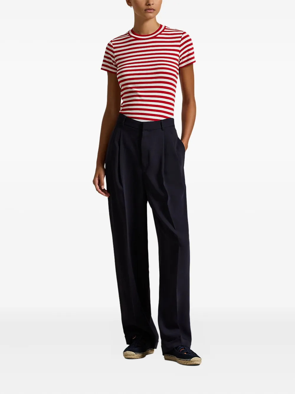 Polo Ralph Lauren Gestreept T-shirt met ronde hals Rood