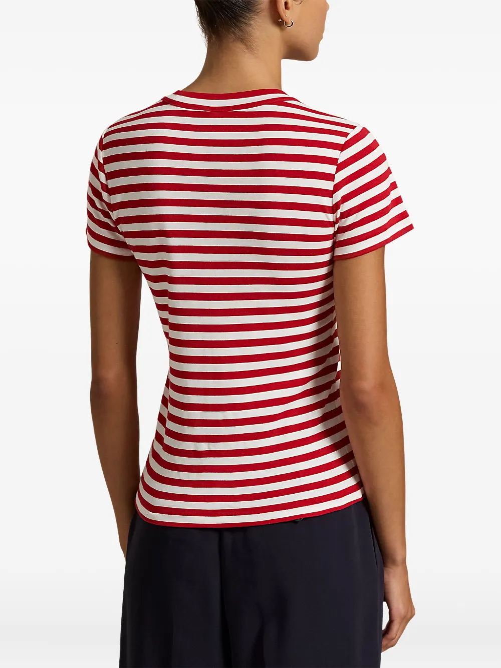 Polo Ralph Lauren Gestreept T-shirt met ronde hals Rood