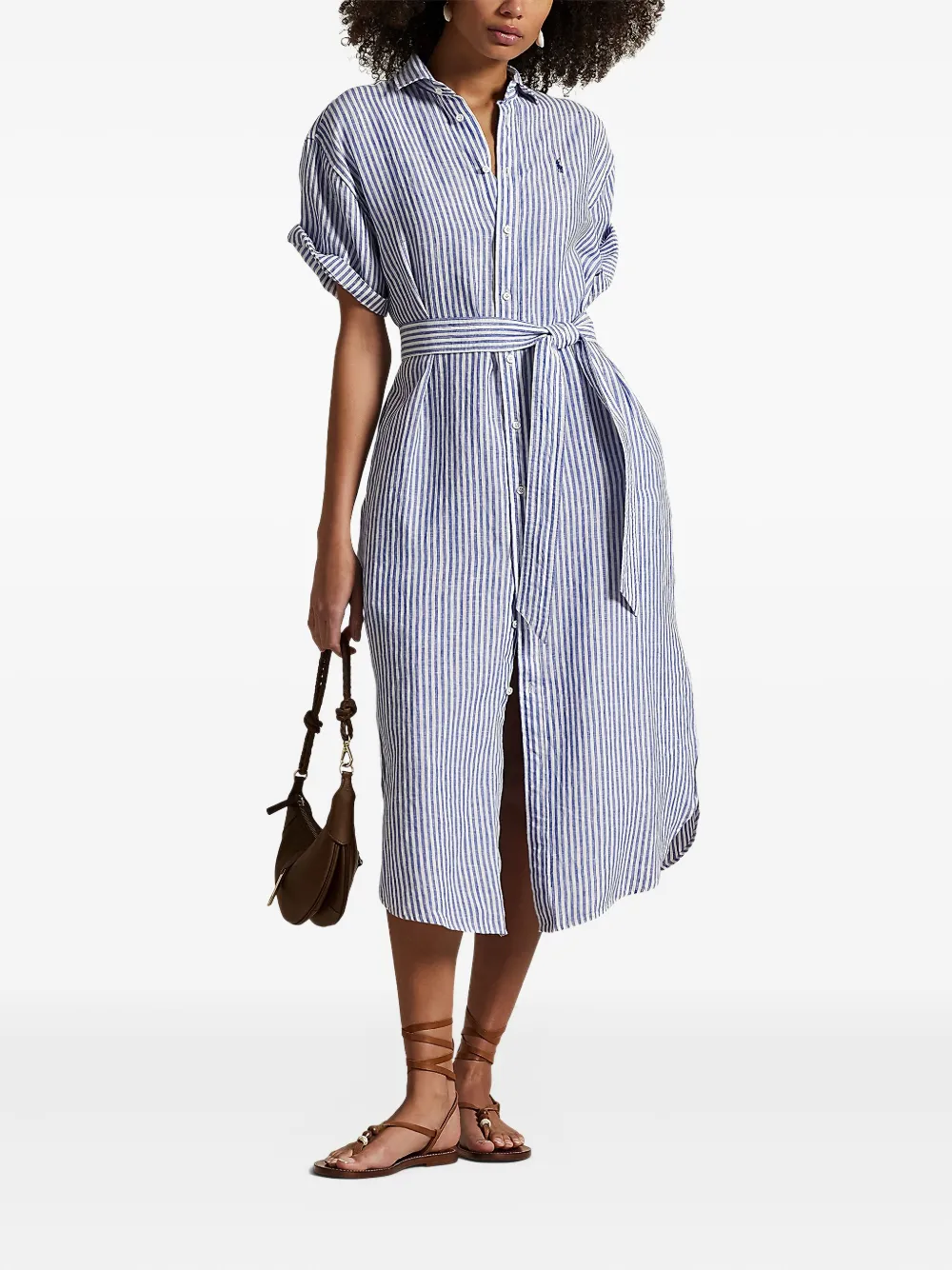 POLO RALPH LAUREN LINEN SHORT SLEEVE DRESS