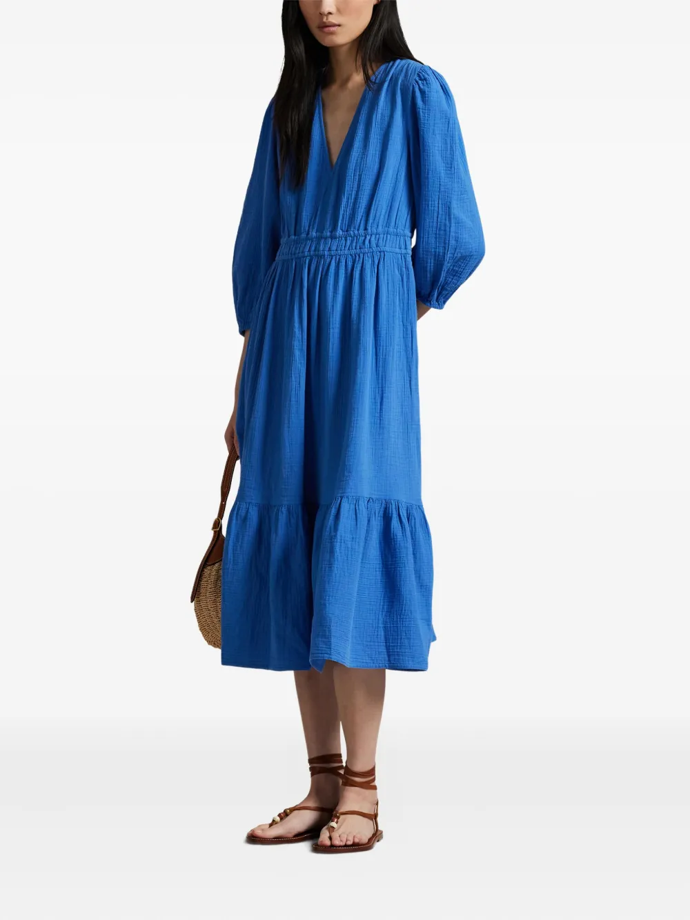 Polo Ralph Lauren V-neck tiered midi dress | Day Dresses | Image 2