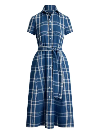 Polo Ralph Lauren plaid-checked Shirtdress | Blue | FARFETCH