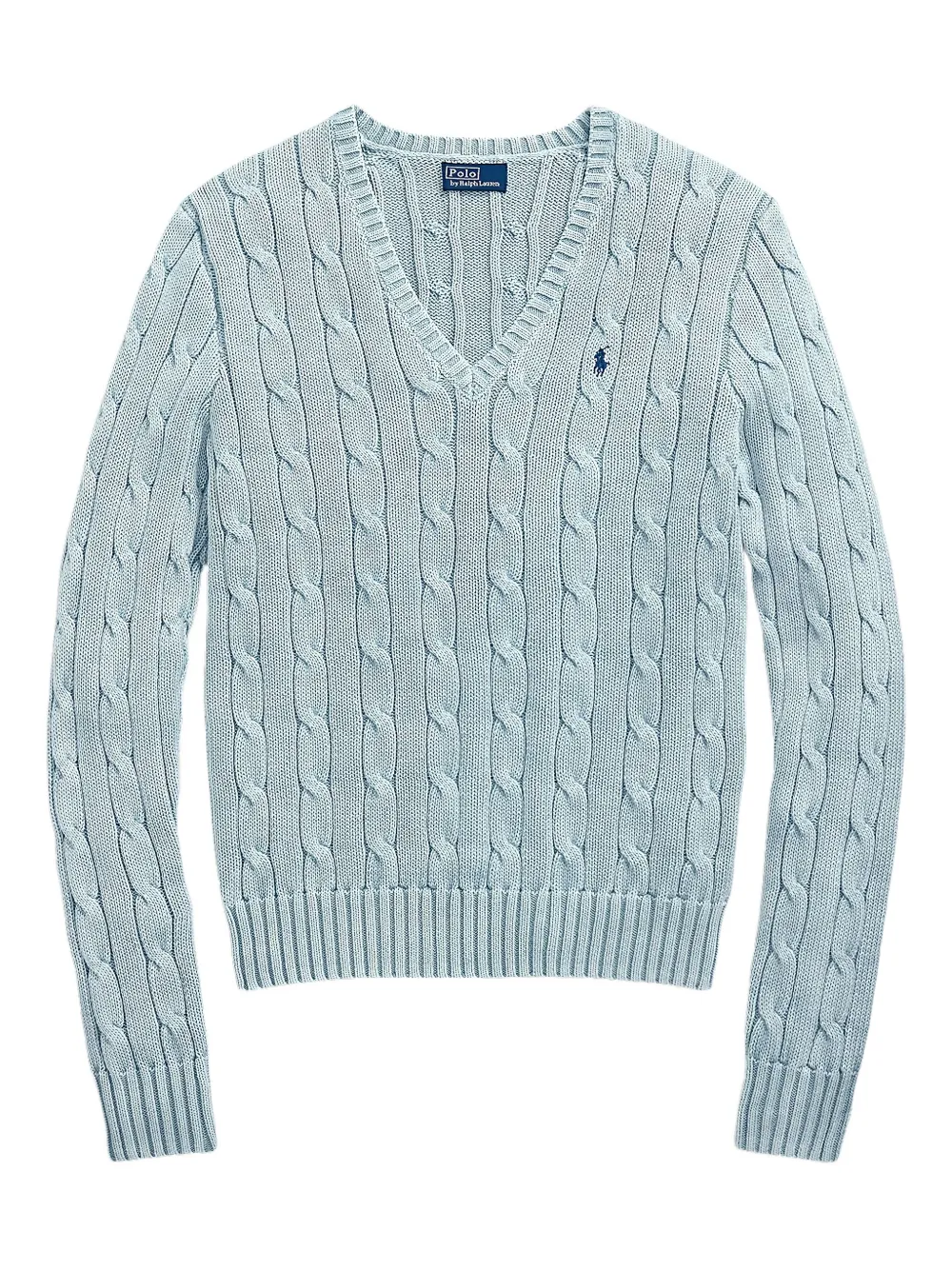 Polo Ralph Lauren Kabelgebreide sweater met V-hals Blauw