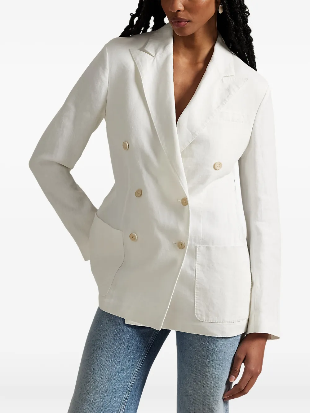 Polo Ralph Lauren Blazer met dubbele rij knopen Wit