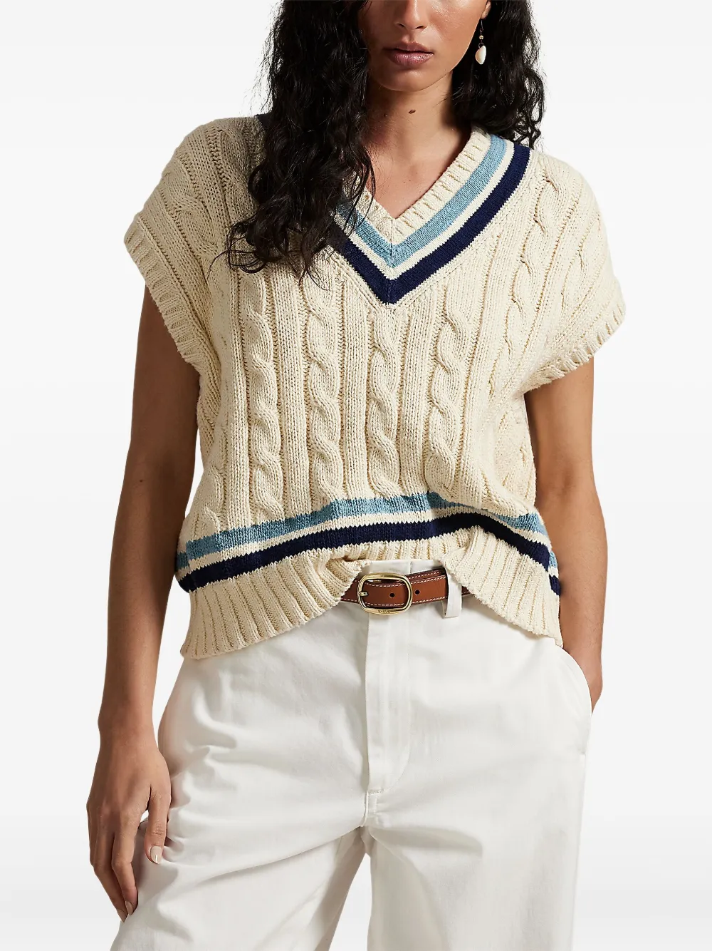 Shop Polo Ralph Lauren Cable-knit Vest