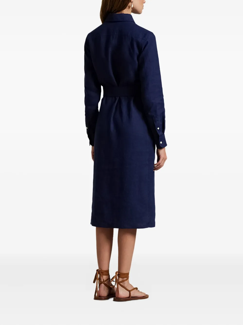 Polo Ralph Lauren Blousejurk met knopen en ceintuur Blauw