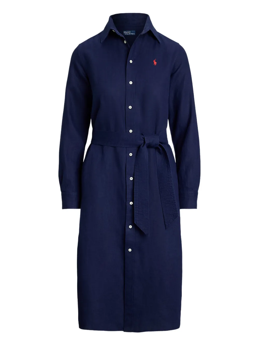 Polo Ralph Lauren Blousejurk met knopen en ceintuur Blauw