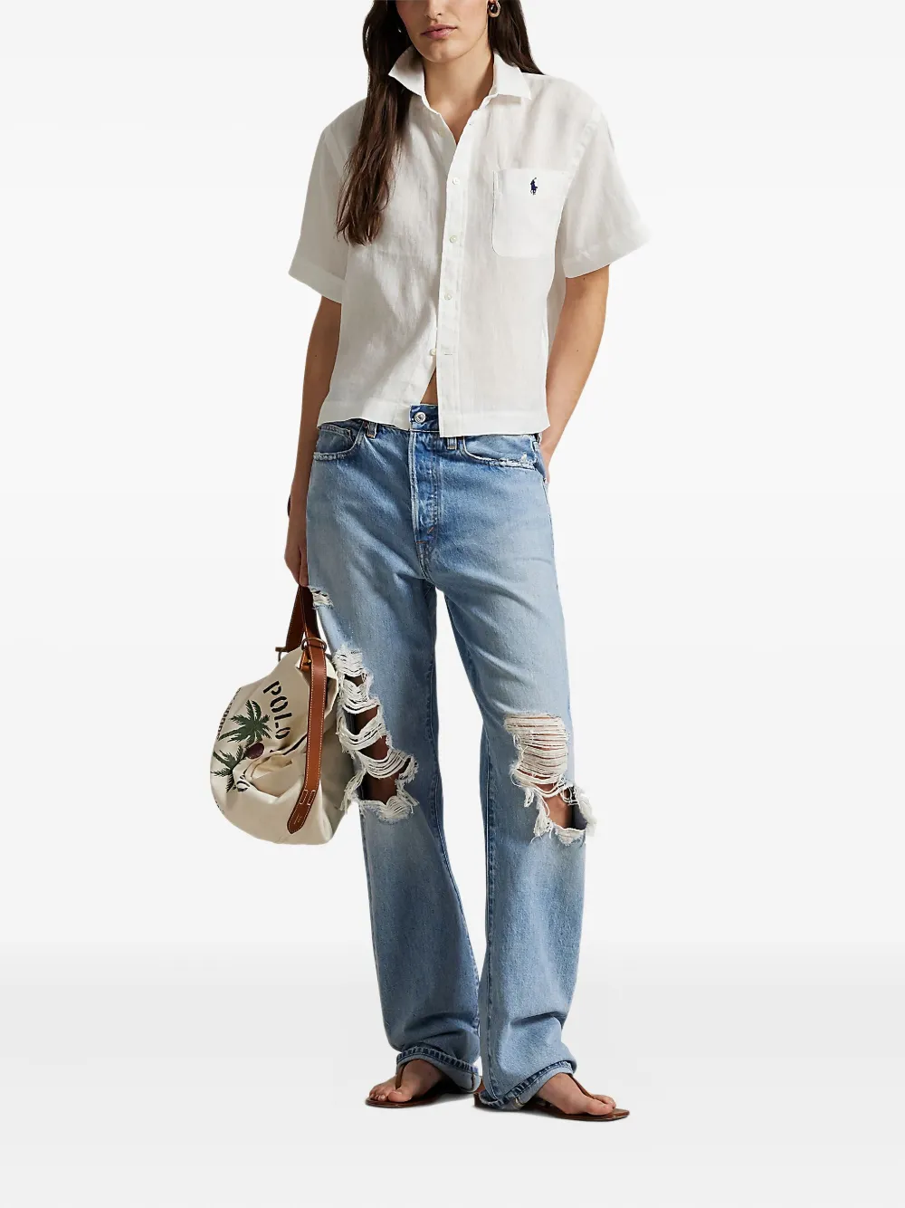 Shop Polo Ralph Lauren Polo Pony-embroidered Shirt