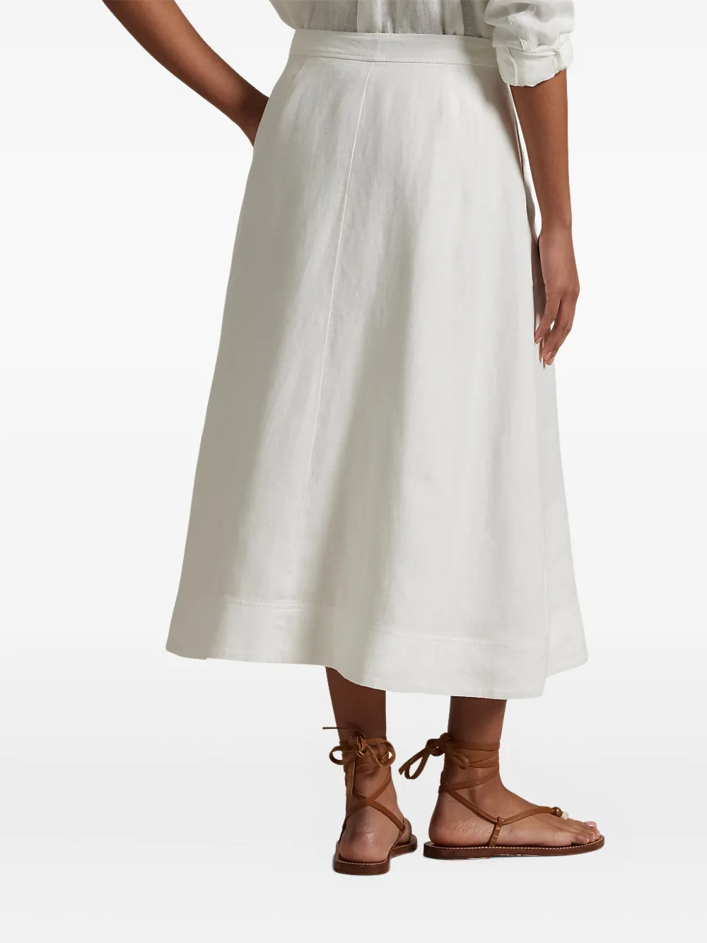 POLO RALPH LAUREN BUTTON-FRONT MIDI SKIRT