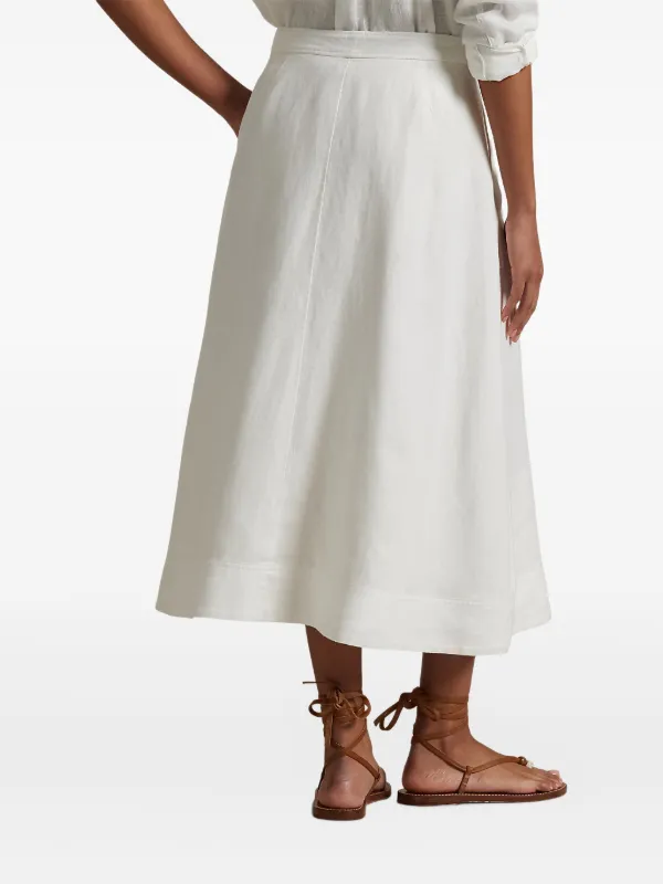 Polo Ralph Lauren button-front Midi Skirt | White | FARFETCH