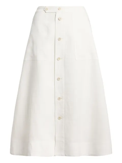 Polo Ralph Lauren falda midi con botones en la parte delantera