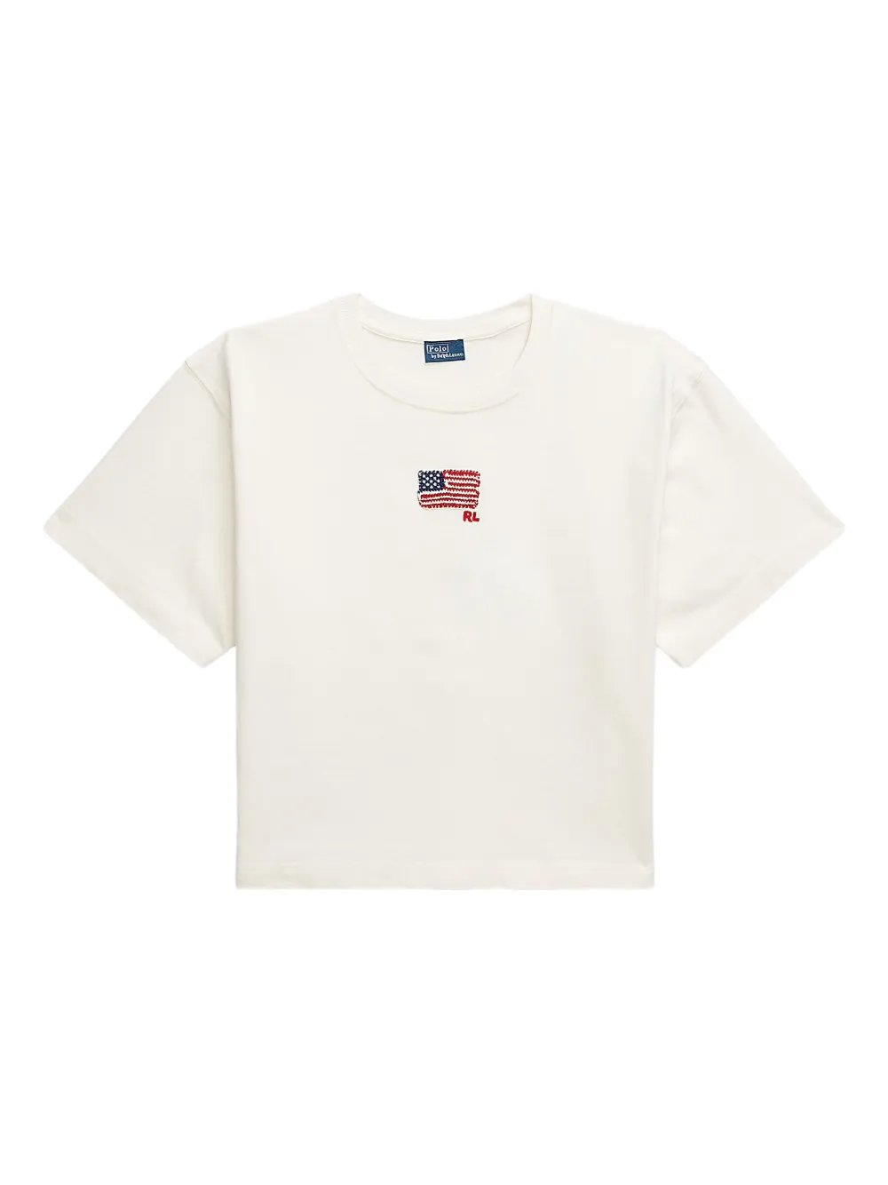 Polo Ralph Lauren T-shirt met geborduurde vlag Wit