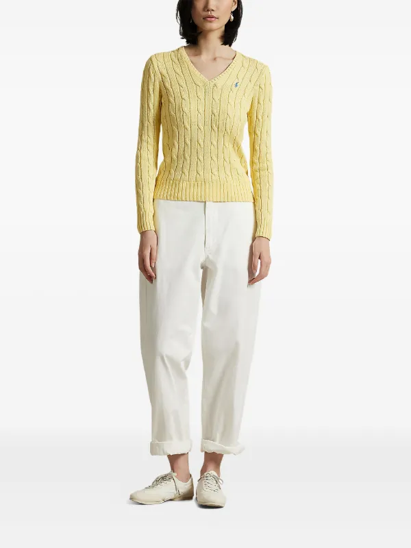 Polo Ralph Lauren ケーブルニット Vネックセーター | イエロー