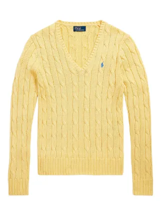 Polo Ralph Lauren ケーブルニット Vネックセーター | イエロー