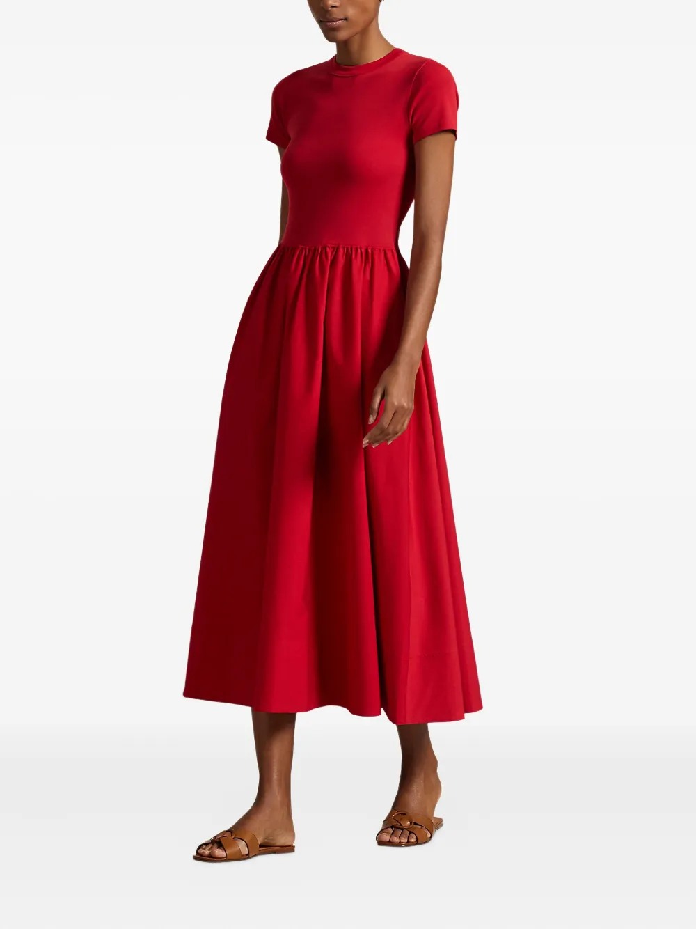 Polo Ralph Lauren Katoenen jurk met ronde hals - Rood