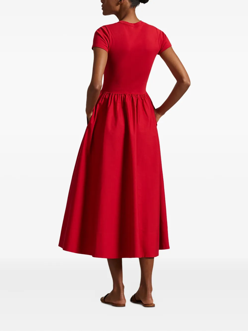 Polo Ralph Lauren Katoenen jurk met ronde hals Rood