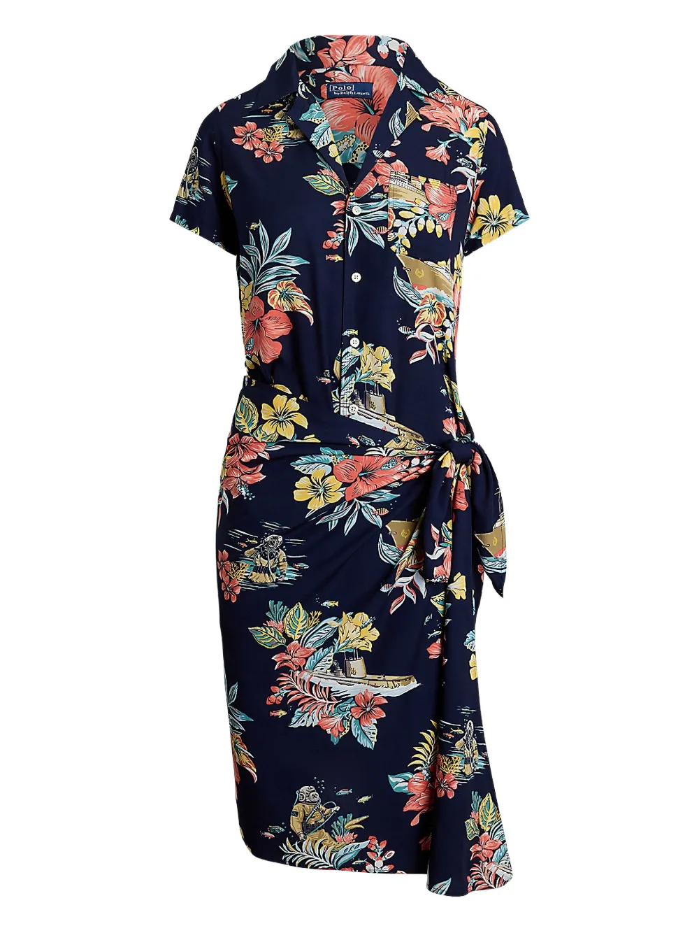 Polo Ralph Lauren Wikkeljurk met bloemenprint Blauw