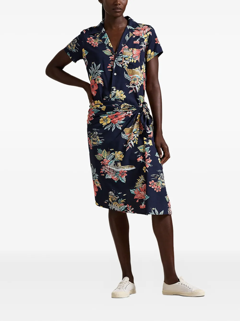 Polo Ralph Lauren Wikkeljurk met bloemenprint Blauw