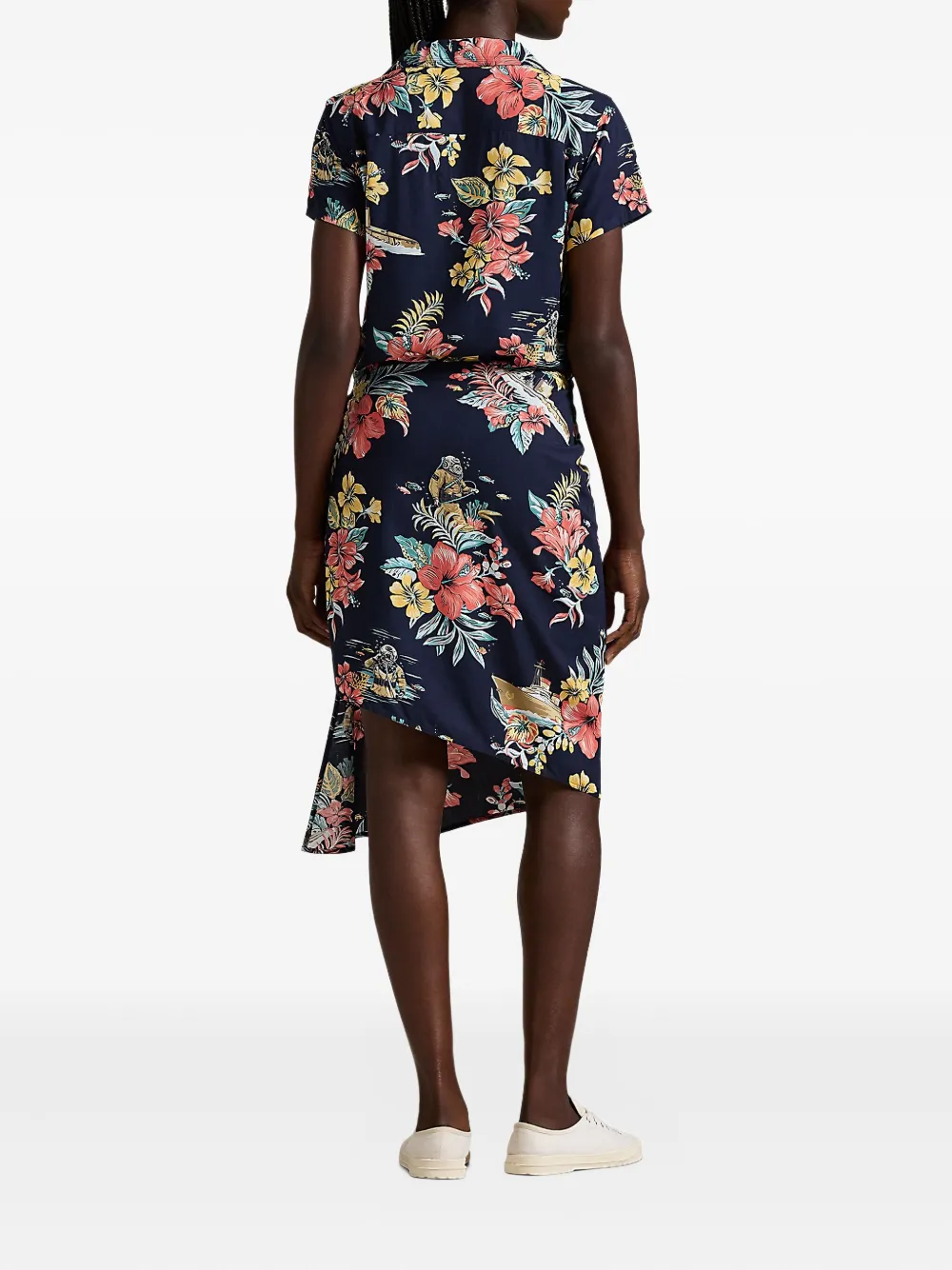Polo Ralph Lauren Wikkeljurk met bloemenprint Blauw