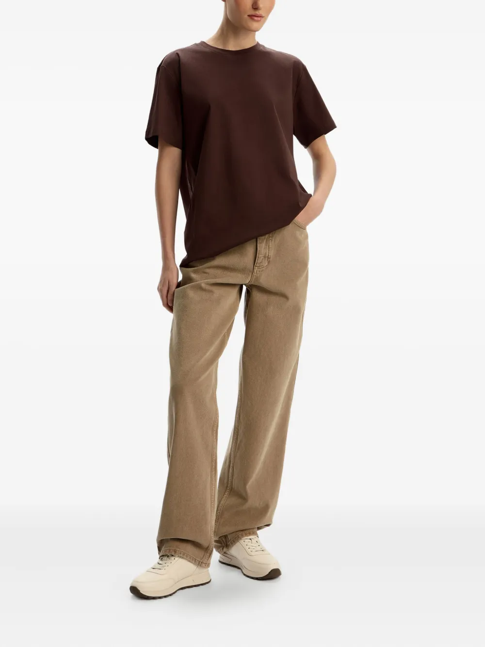 12 STOREEZ Katoenen T-shirt Bruin