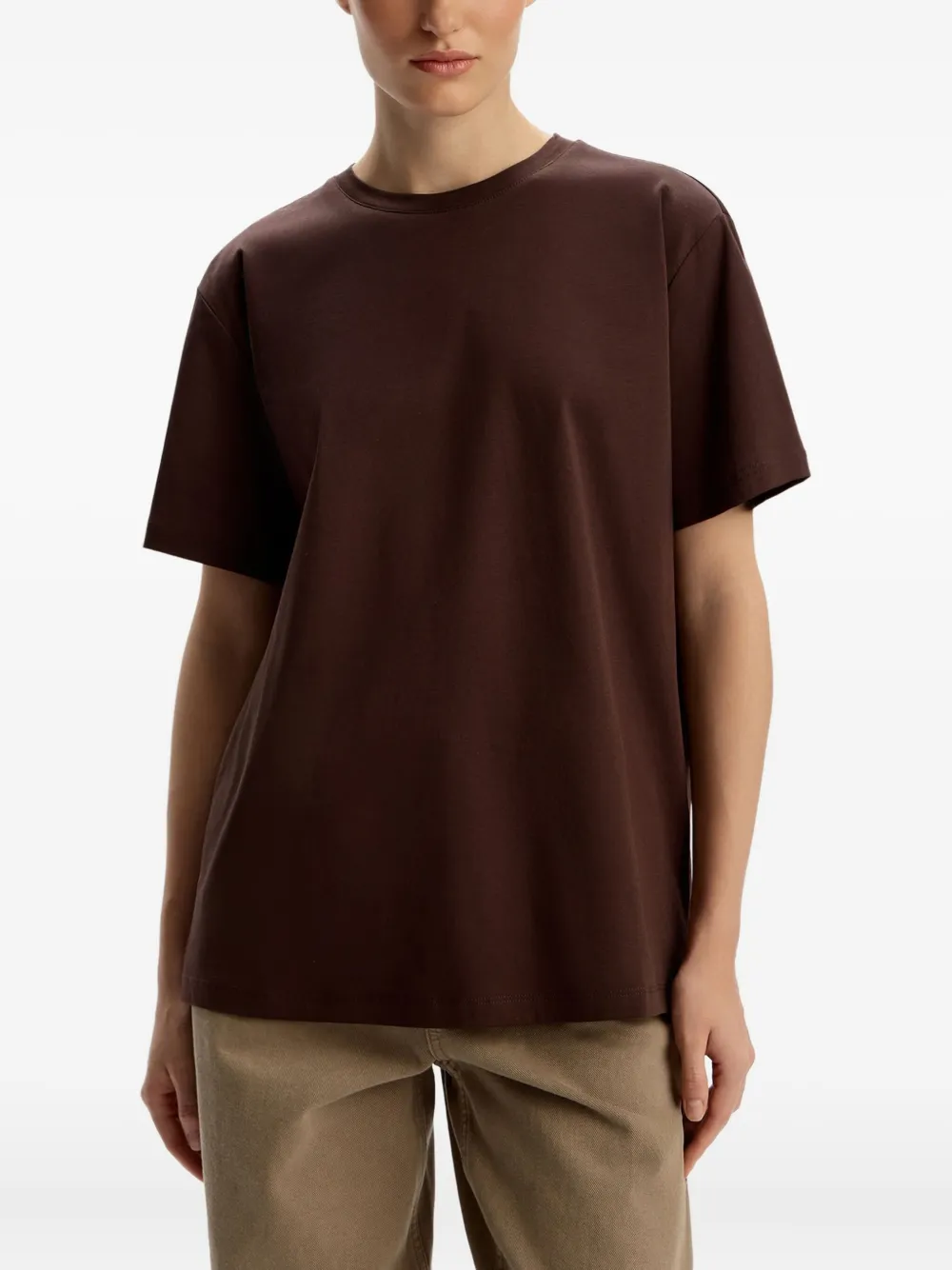 12 STOREEZ Katoenen T-shirt Bruin