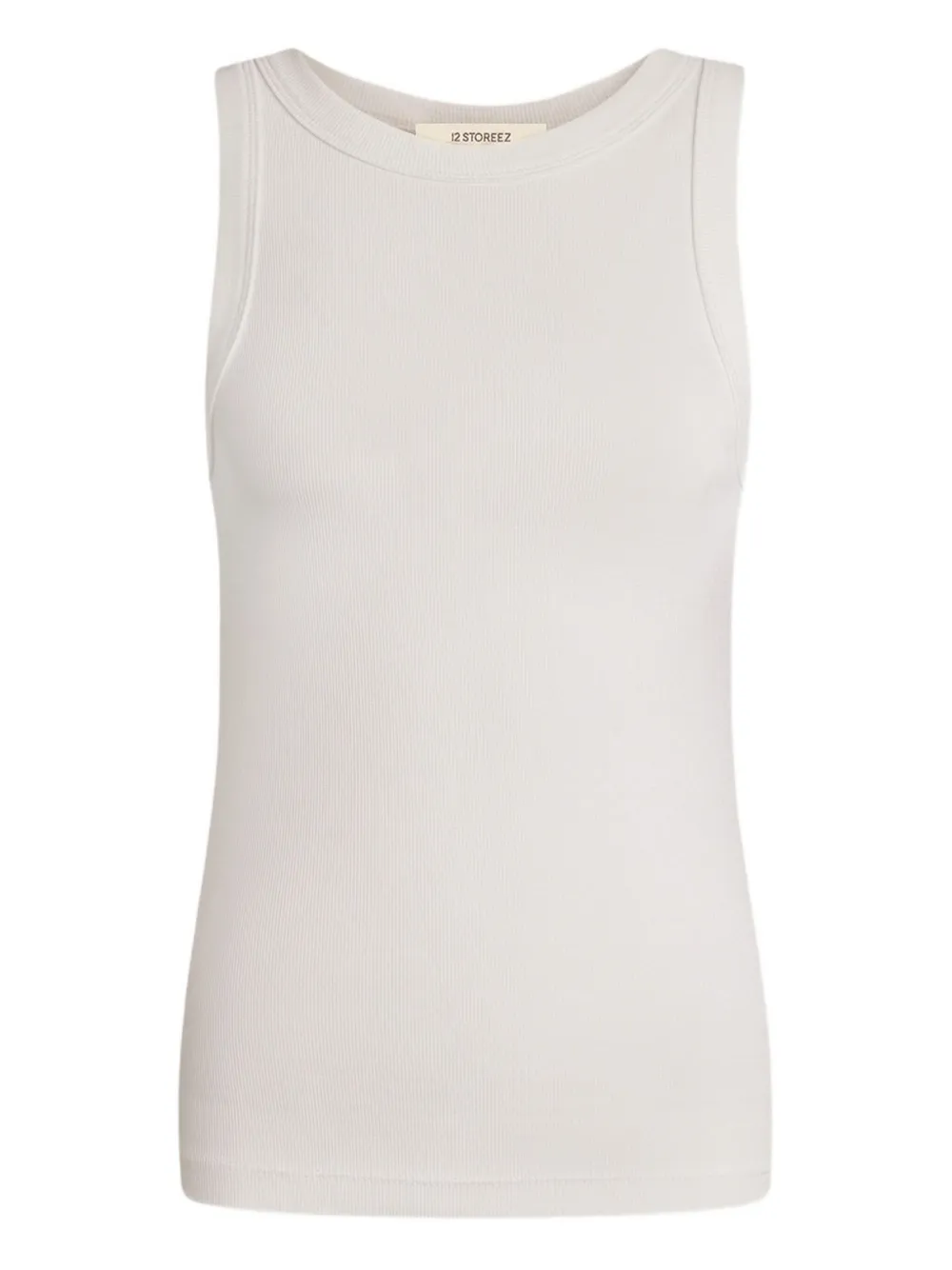 12 STOREEZ ribbed tank top | White | Image 1
