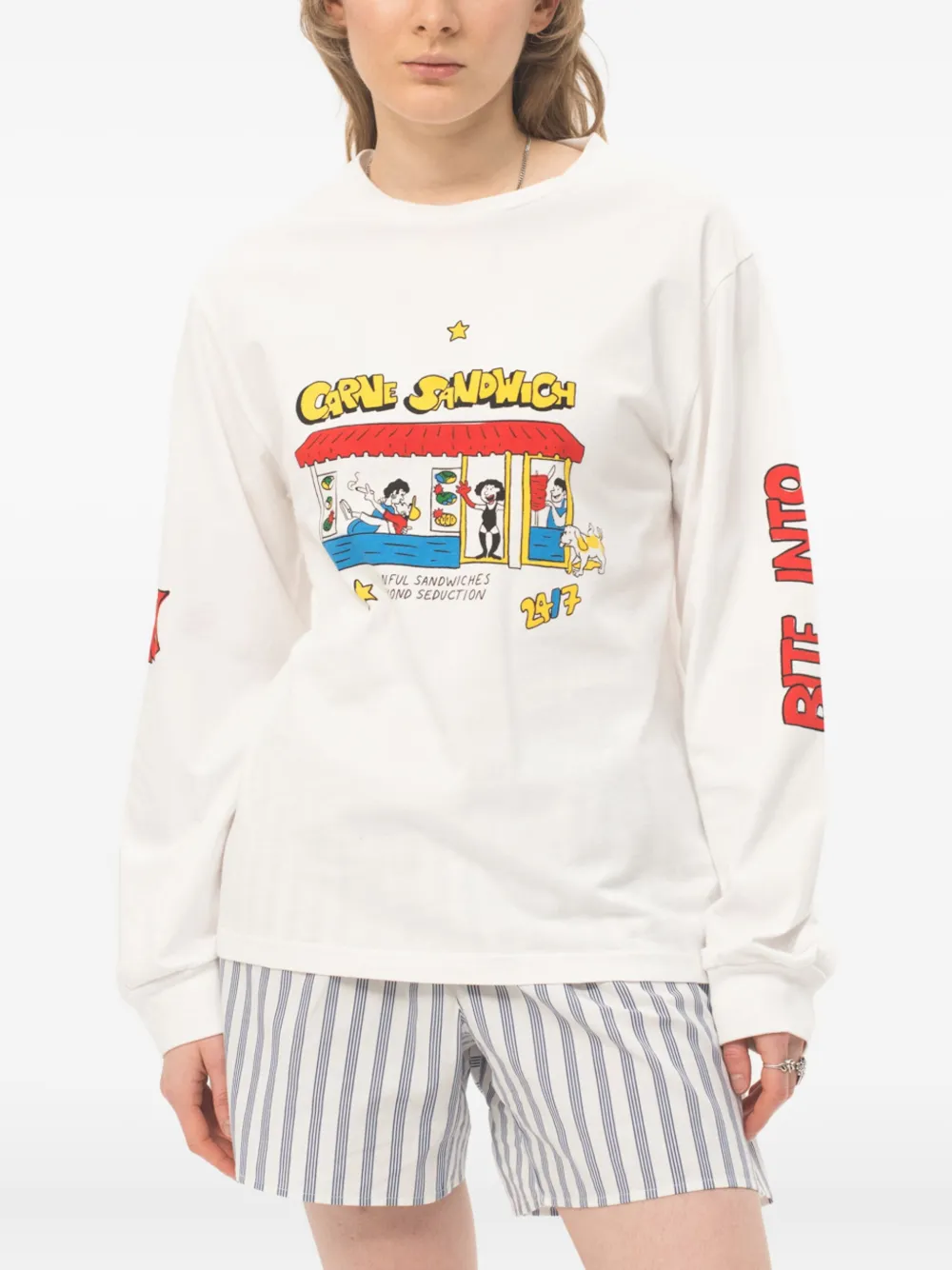 CARNE BOLLENTE T-shirt met grafische print Wit