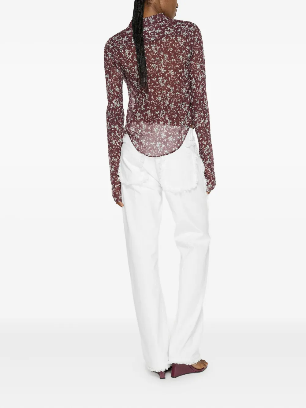 Paris Georgia Gerafelde straight jeans Wit