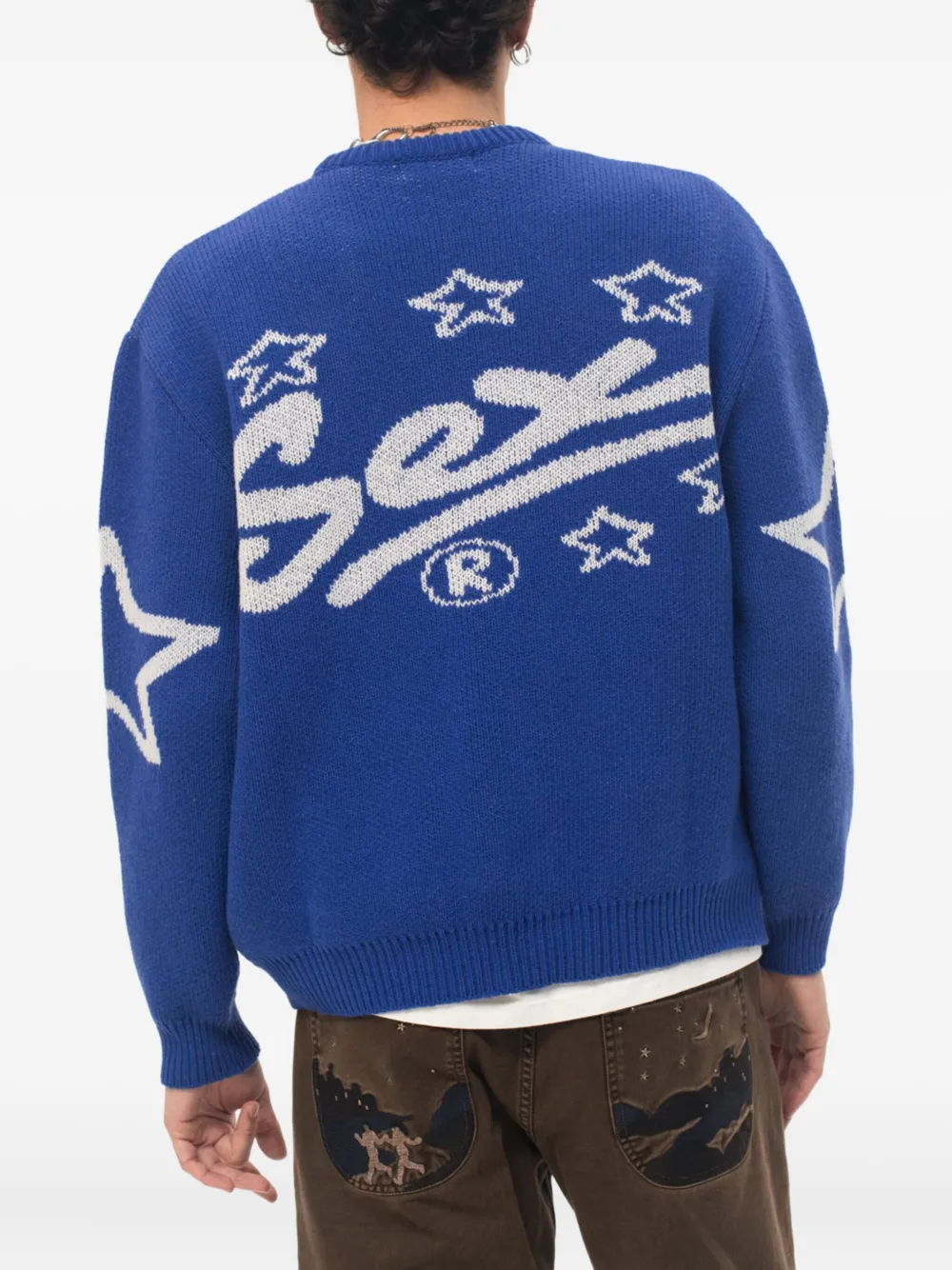 Carne Bollente Star-embroidered Crew-neck Sweater