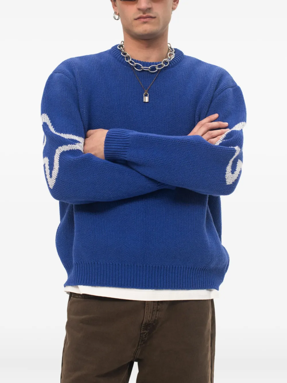 CARNE BOLLENTE star-embroidered crew-neck sweater | Knitted Sweaters | Image 2
