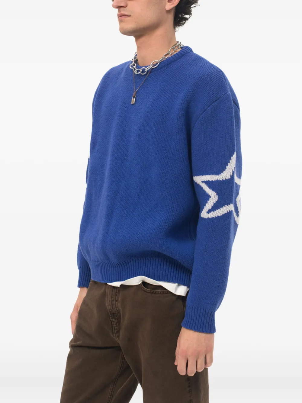 Carne Bollente Star-embroidered Crew-neck Sweater