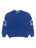 CARNE BOLLENTE star-embroidered crew-neck sweater - Blue