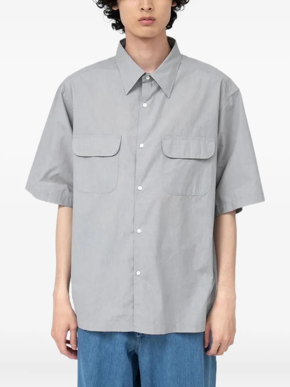Nanamica regular-collar end-on-end shirt - Grijs