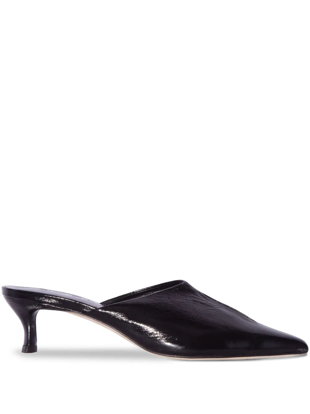 BY FAR 50mm Luciana mules Black Glossed Nappa Leather