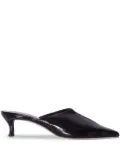 BY FAR 50mm Luciana mules - Black Glossed Nappa Leather
