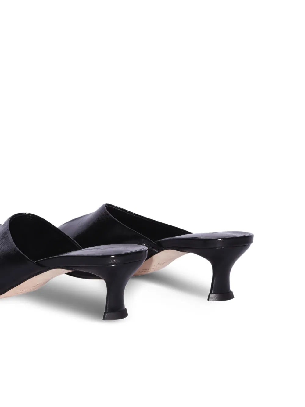 BY FAR 50mm Luciana mules Black Glossed Nappa Leather