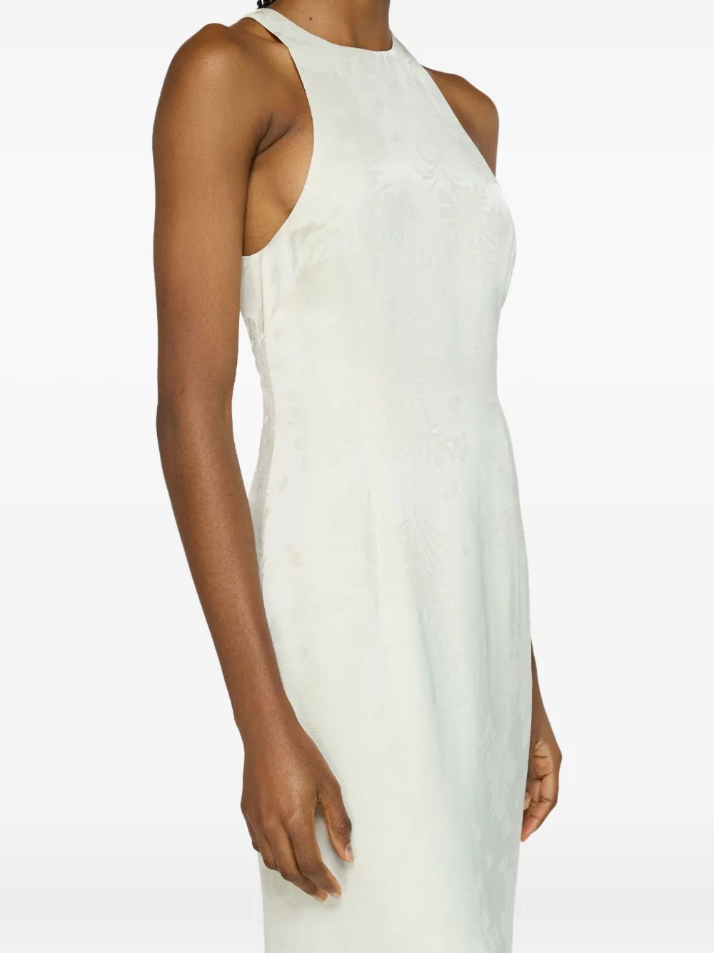 Paris Georgia Maxi-jurk met bloemenjacquard Wit