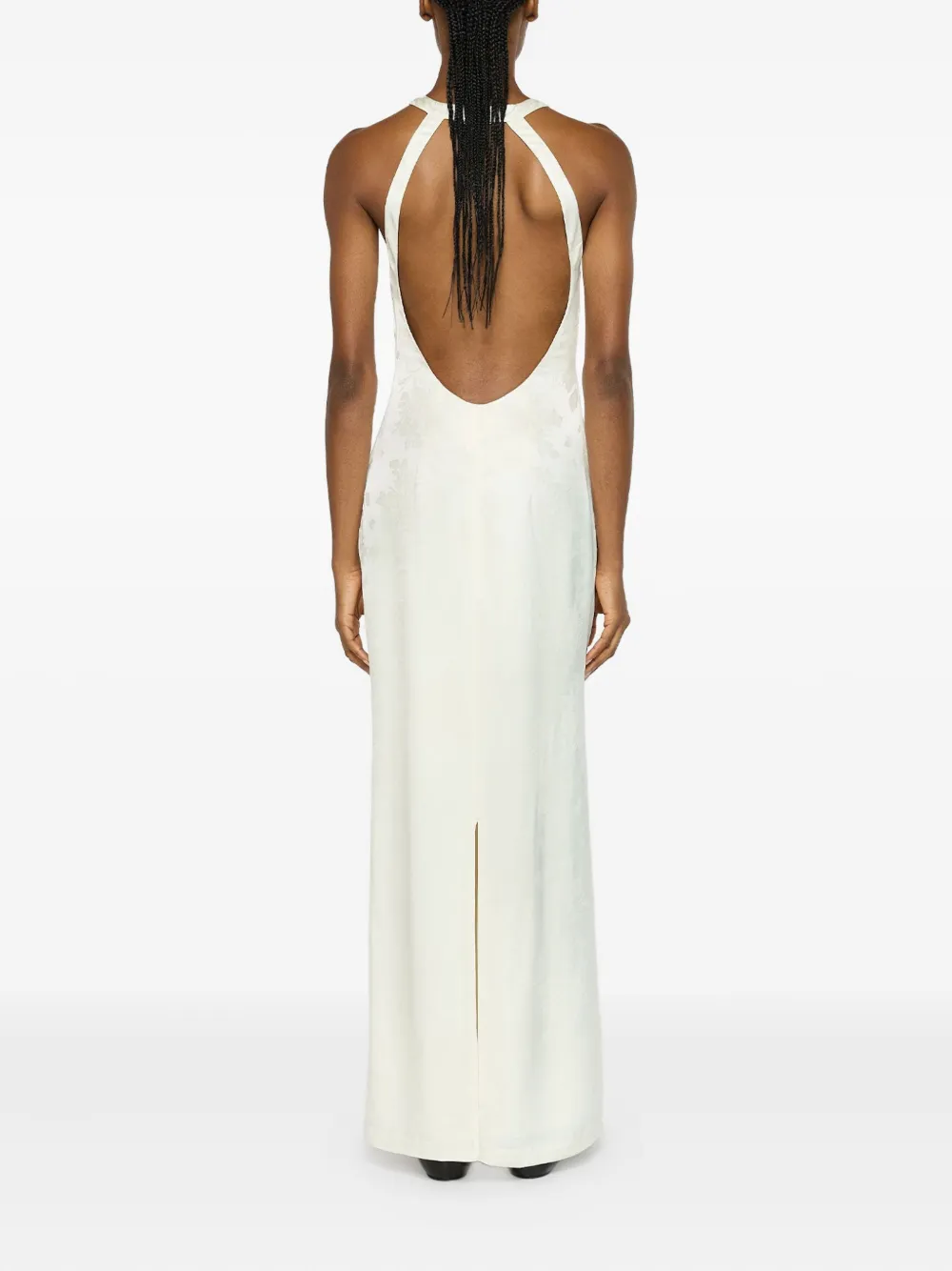 Paris Georgia Maxi-jurk met bloemenjacquard Wit