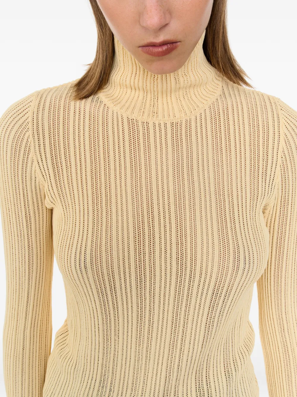 Séfr Ribbed Turtleneck Sweater In Neutral