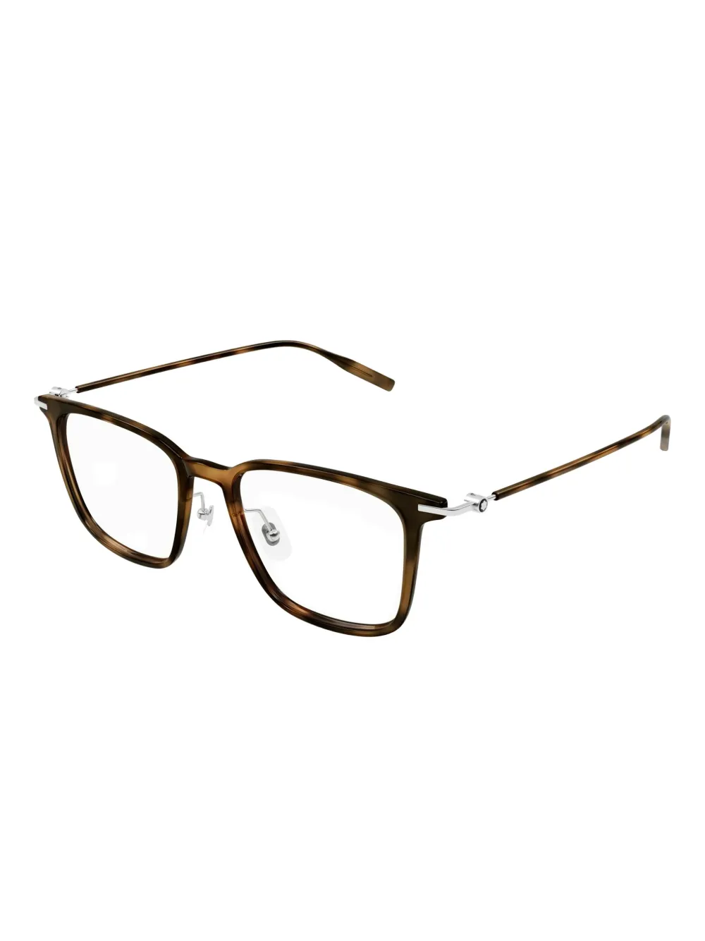  Mont Blanc Eyewear Occhiali Squadrati Con Effetto Tartarugato - Marrone 