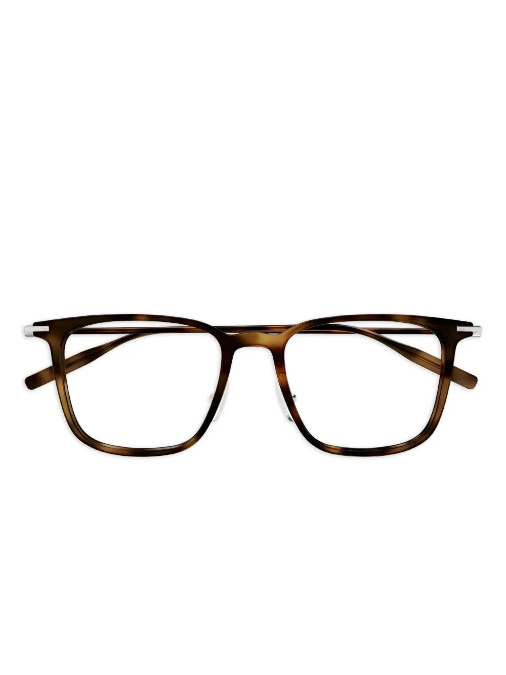 MONT BLANC EYEWEAR Occhiali squadrati con effetto tartarugato - Marrone