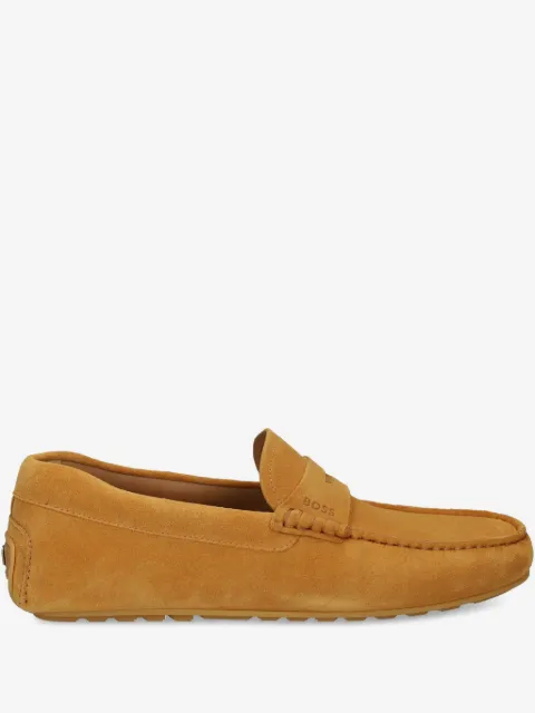 BOSS penny-trim moccasins in suede