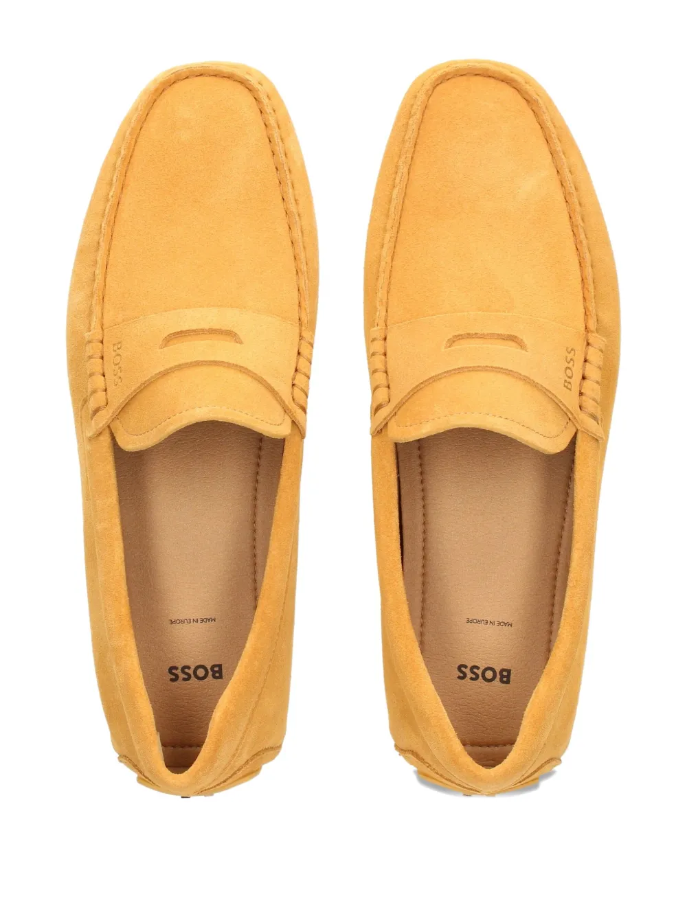 BOSS suede loafers Yellow