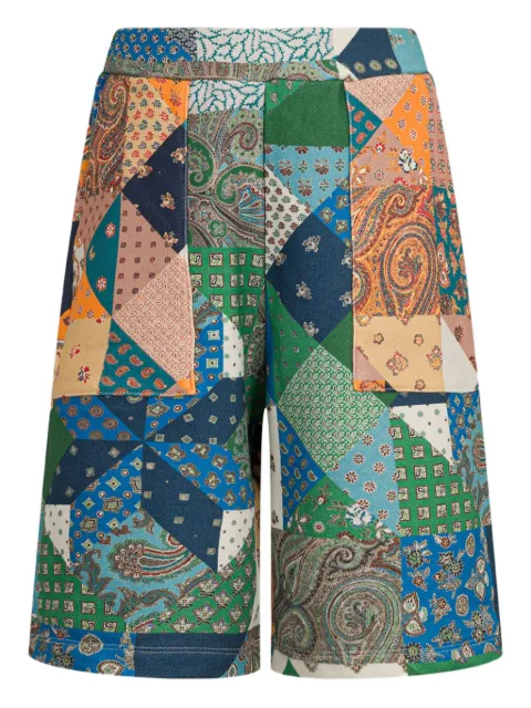 ETRO KIDS شورت قطن بطبعة مخيوطة