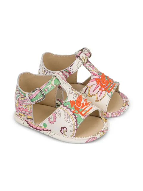 ETRO KIDS floral-print leather sandals