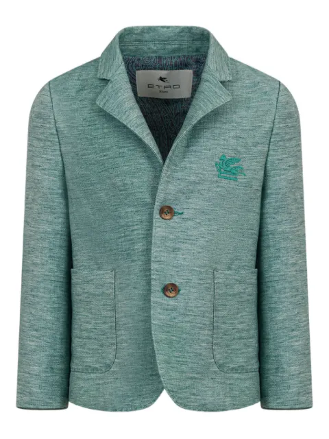 ETRO KIDS blazer de vestir con logo bordado