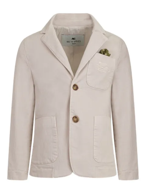 ETRO KIDS blazer de vestir con logo bordado