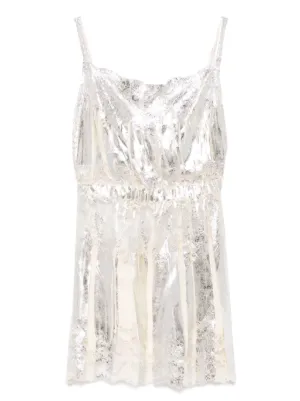 Rabanne Mesh Tank Top | Silver | FARFETCH