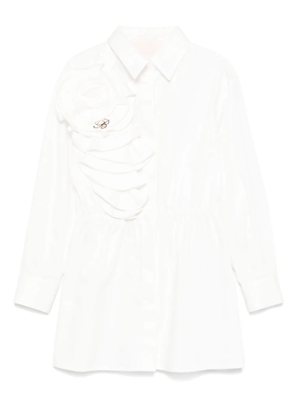 Miss Blumarine floral-appliqué dress - ホワイト Miss Blumarine floral-appliqué dress - ホワイト