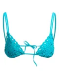Ermanno Scervino eyelet-lace triangle bikini top - Blue