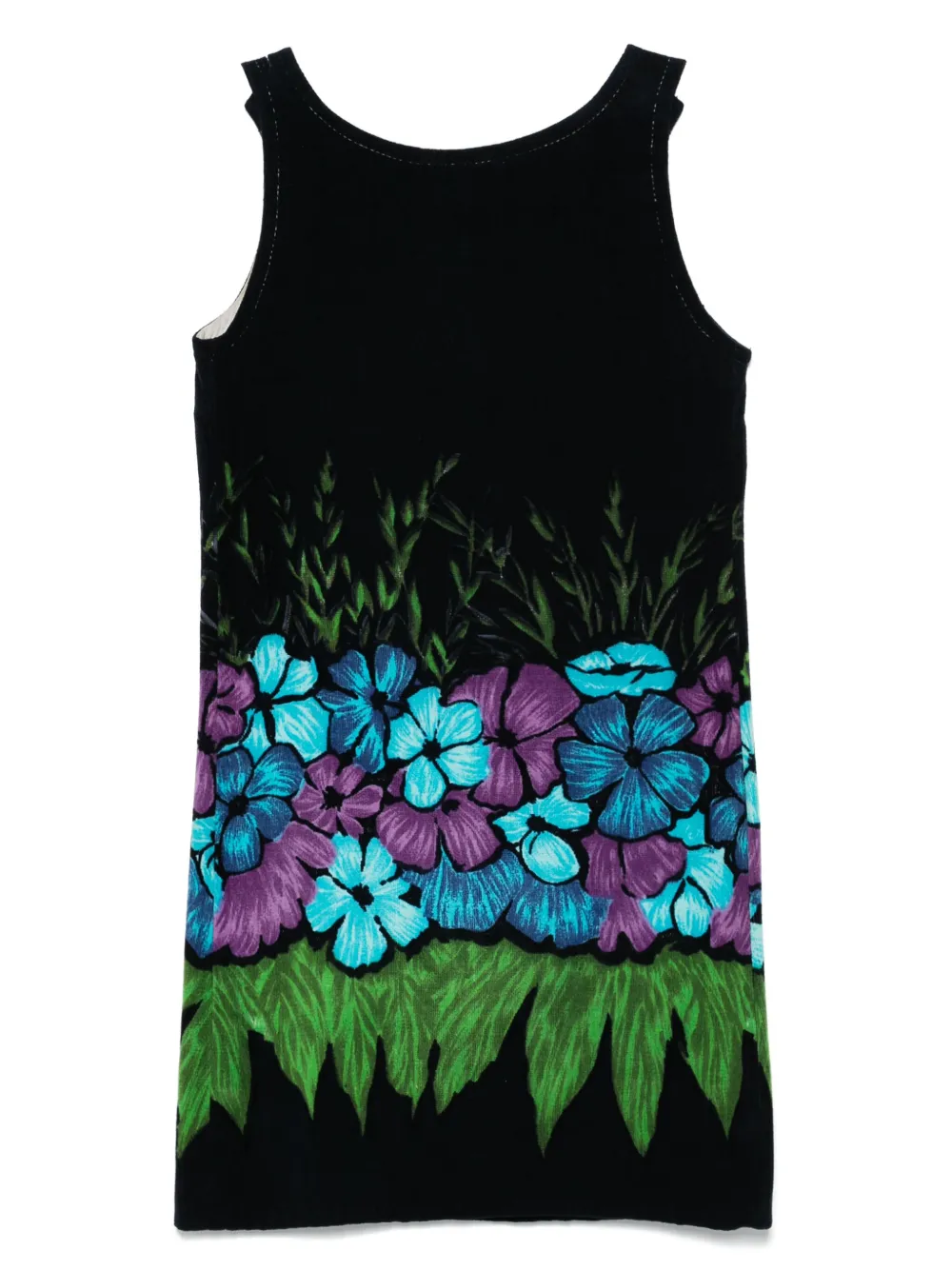 A.N.G.E.L.O. Vintage Cult 1960s pre-owned midi-jurk met bloemenprint - Zwart